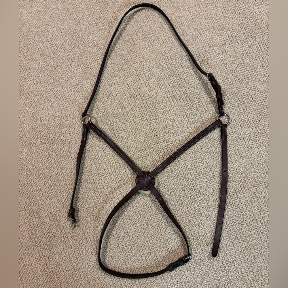 Brown Leather Horse figure 8 nose band, shearling, Bridle part